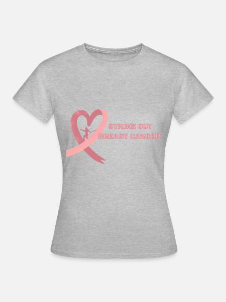 Streichen Sie Brustkrebs Pink Cancer Awareness - Frauen T-Shirt - Grau meliert