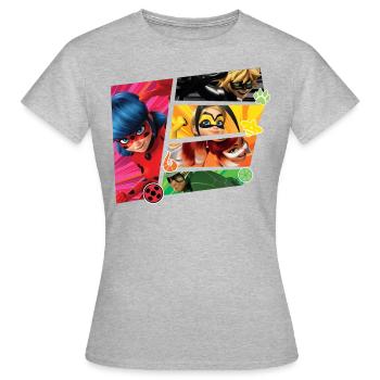 Miraculous Superhelden - Frauen T-Shirt - Grau meliert - Vorne - AI Model Female 172 dark (172cm)