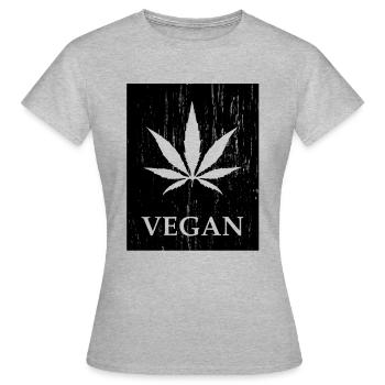 T-shirt Vegan Cannabis Drugs Weed Vegan - T-shirt Femme - gris chiné - Devant - AI Model Female 172 dark (172cm)