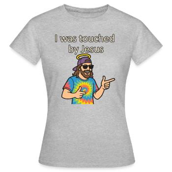 Touched by Jesus - Women's T-Shirt - heather grey - Front - AI Model Female 172 dark (172cm)