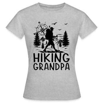 Hiking Grandpa Hiking Lover Mountain Hiking - Frauen T-Shirt - Grau meliert - Vorne - AI Model Female 172 dark (172cm)