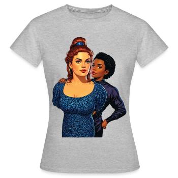 UNDER ARREST - nice people - Women's T-Shirt - heather grey - Front - AI Model Female 172 dark (172cm)
