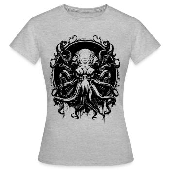 Kraken Monster Meer Tiefsee - Frauen T-Shirt - Grau meliert - Vorne - AI Model Female 172 dark (172cm)