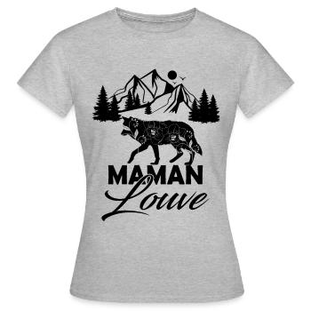Maman louve 3 - T-shirt Femme - gris chiné - Devant - AI Model Female 172 dark (172cm)