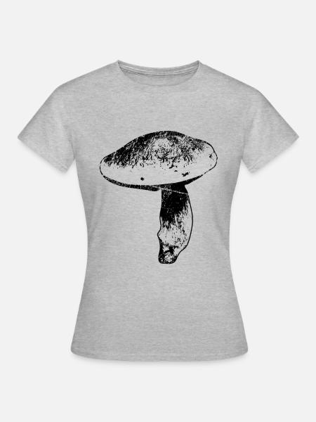 Steinpilz Herrenpilz - Frauen T-Shirt - Grau meliert