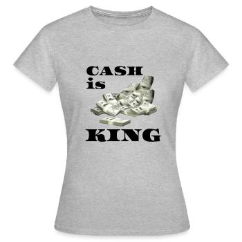 L'argent est le roi de la bourse - T-shirt Femme - gris chiné - Devant - AI Model Female 172 dark (172cm)