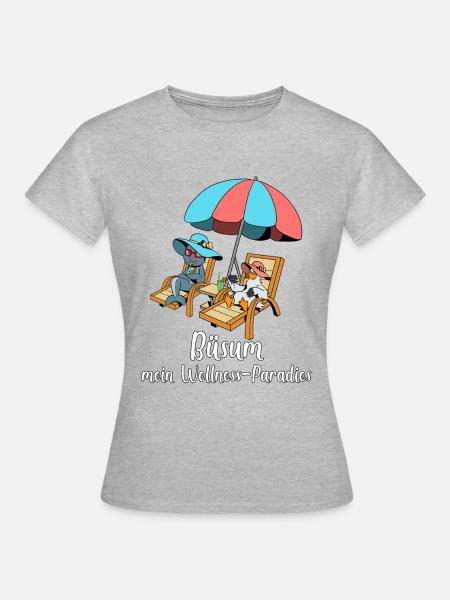 Wellness-Paradies Seebad Büsum - Frauen T-Shirt - Grau meliert