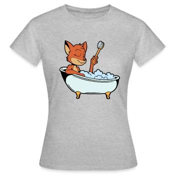 Fox prend un bain dans la baignoire - T-shirt Femme - gris chiné - Devant - AI Model Female 172 dark (172cm)