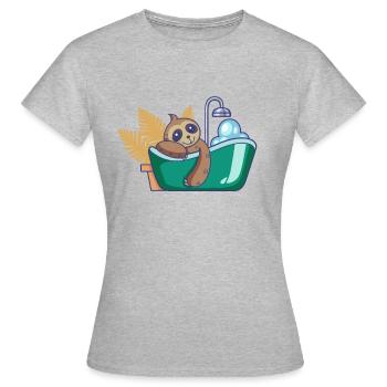 Paresseux prend un bain dans la baignoire - T-shirt Femme - gris chiné - Devant - AI Model Female 172 dark (172cm)
