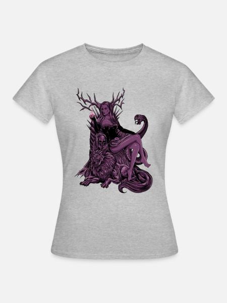 Wikinger Totengöttin Hel - Frauen T-Shirt - Grau meliert