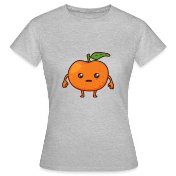 Kawaii Comic Mandarine - Frauen T-Shirt - Grau meliert - Vorne - AI Model Female 172 dark (172cm)