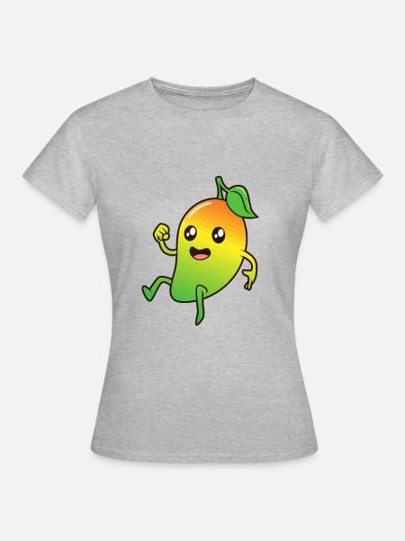 Kawaii Comic Mango - Frauen T-Shirt - Grau meliert