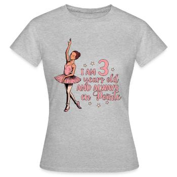 J’ai 3 ans et toujours en pointe - Ballerina - T-shirt Femme - gris chiné - Devant - AI Model Female 172 dark (172cm)