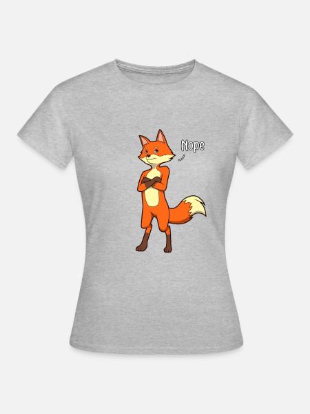 Fuchs Neinsager - Nope - Frauen T-Shirt - Grau meliert