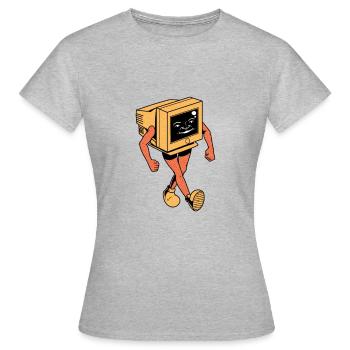 Retro CRT Monitor - Women's T-Shirt - heather grey - Front - AI Model Female 172 dark (172cm)