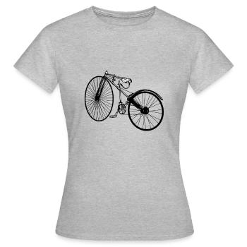 Schwarz Weiß Zeichnung - Bicyclette - Frauen T-Shirt - Grau meliert - Vorne - AI Model Female 172 dark (172cm)