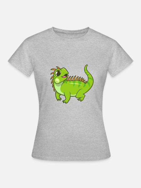 Kawaii Leguan - Frauen T-Shirt - Grau meliert