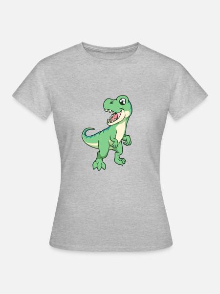 Kawaii TREX - Frauen T-Shirt - Grau meliert