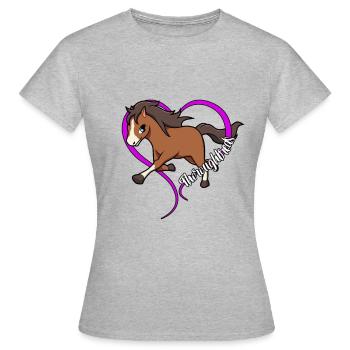 Amateurs de chevaux - pur-sang - T-shirt Femme - gris chiné - Devant - AI Model Female 172 dark (172cm)