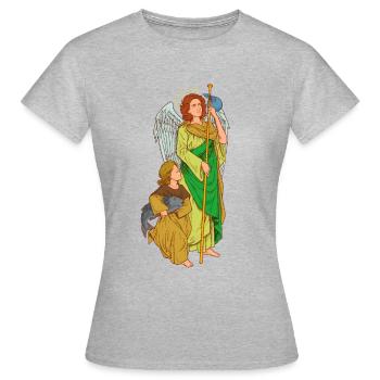 Archange Raphaël - T-shirt Femme - gris chiné - Devant - AI Model Female 172 dark (172cm)