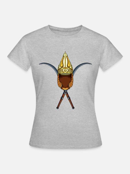 Daker Schwerter und Helm - Frauen T-Shirt - Grau meliert