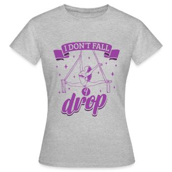 Je ne tombe pas je tombe - Aerial Silk - T-shirt Femme - gris chiné - Devant - AI Model Female 172 dark (172cm)