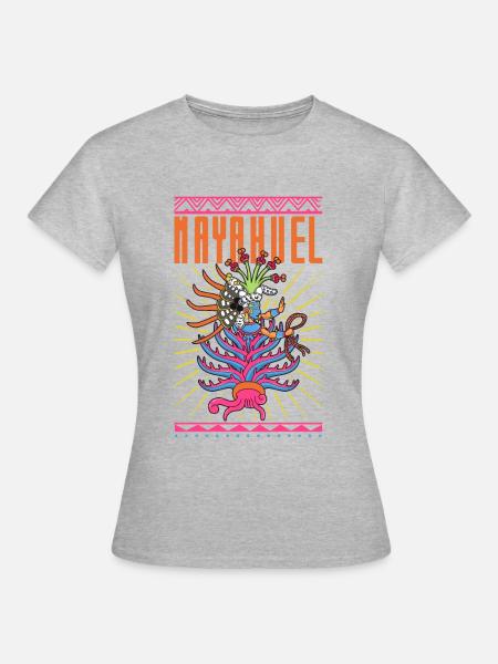 Aztekische Erdgöttin - Mayahuel - Frauen T-Shirt - Grau meliert