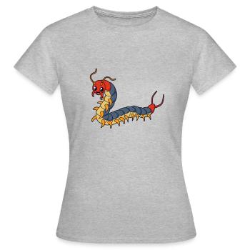 Mille-pattes Kawaii - T-shirt Femme - gris chiné - Devant - AI Model Female 172 dark (172cm)
