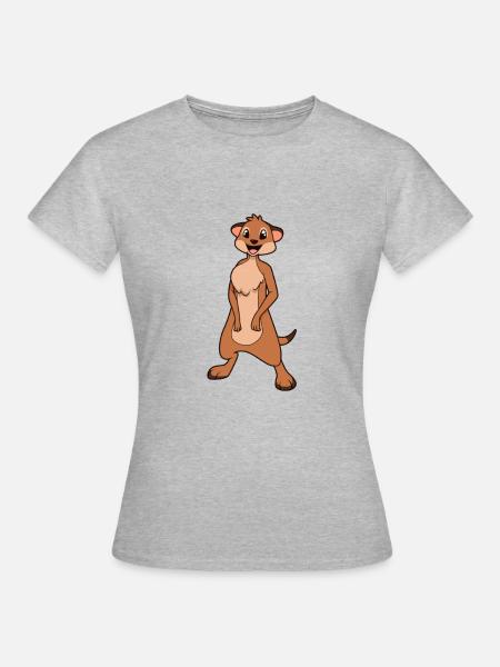 Kawaii Erdmännchen - Frauen T-Shirt - Grau meliert