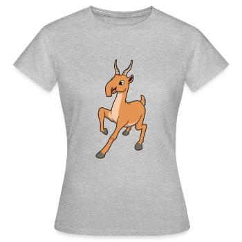 Kawaii Saiga Antelope - Women's T-Shirt - heather grey - Front - AI Model Female 172 dark (172cm)