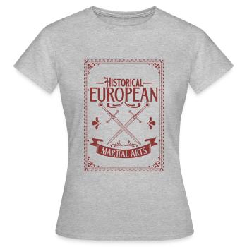 Schwertkämpfer - HEMA - Frauen T-Shirt - Grau meliert - Vorne - AI Model Female 172 dark (172cm)