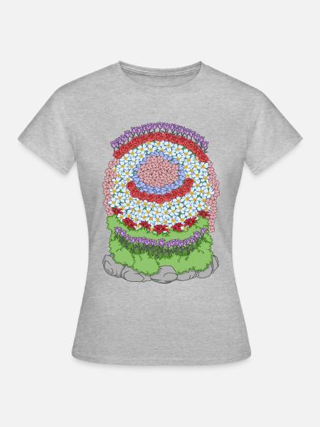 Blumenbeet - Frauen T-Shirt - Grau meliert