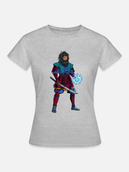 Japanischer Gott Susanoo - Frauen T-Shirt - Grau meliert