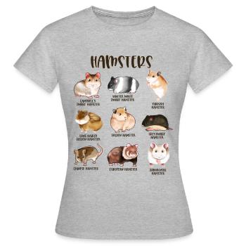 Viele verschiedene Hamster - Frauen T-Shirt - Grau meliert - Vorne - AI Model Female 172 dark (172cm)