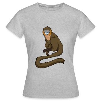 Kawaii Blaumaulmeerkatze - Frauen T-Shirt - Grau meliert - Vorne - AI Model Female 172 dark (172cm)