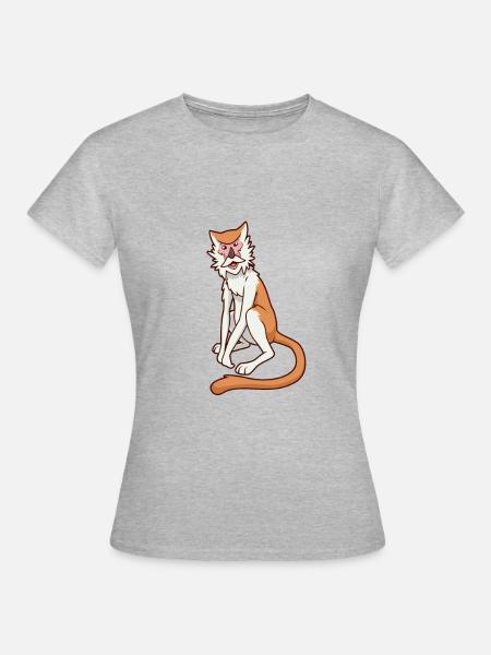 Kawaii Husarenaffe - Frauen T-Shirt - Grau meliert