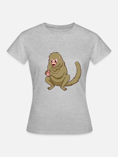 Kawaii Zwergseidenäffchen - Frauen T-Shirt - Grau meliert