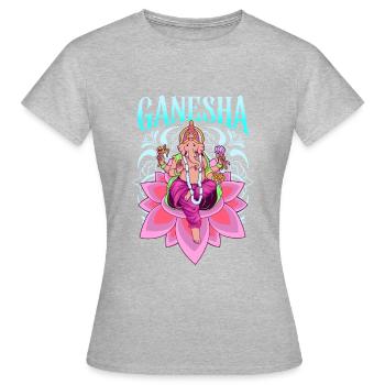 Dieu hindou - Ganesha - T-shirt Femme - gris chiné - Devant - AI Model Female 172 dark (172cm)
