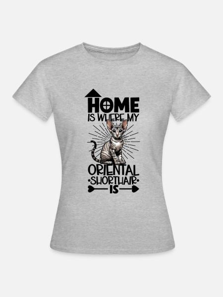 Zuhause - Orientalisch Kurzhaar - Frauen T-Shirt - Grau meliert