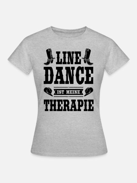 Line Dance Linedance Country Linedancer Geschenk - Frauen T-Shirt - Grau meliert