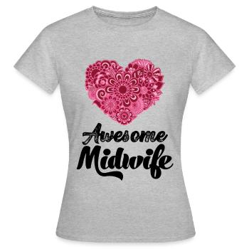 Beste Hebamme der Welt Geburt Krankenschwester - Frauen T-Shirt - Grau meliert - Vorne - AI Model Female 172 dark (172cm)