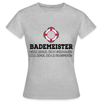Bademeister - Frauen T-Shirt - Grau meliert - Vorne - AI Model Female 172 dark (172cm)