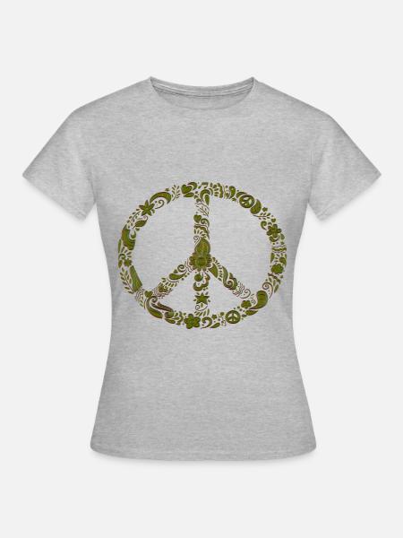 Peace - Frauen T-Shirt - Grau meliert