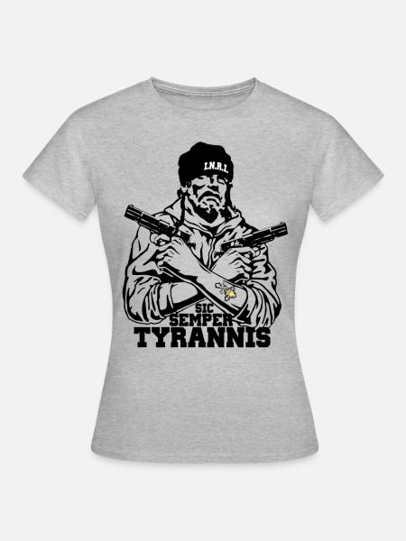 Spruch - Sic Semper Tyrannis - Frauen T-Shirt - Grau meliert