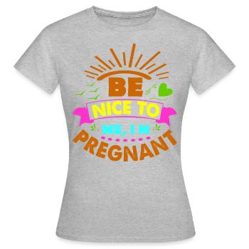 Mère Enceinte Bébé Nourrisson T-shirt Maman - T-shirt Femme - gris chiné - Devant - AI Model Female 172 dark (172cm)