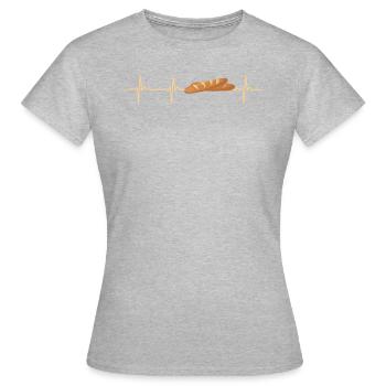 Baguette Herzschlag - Frauen T-Shirt - Grau meliert - Vorne - AI Model Female 172 dark (172cm)