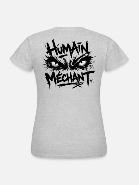 Böser Menschenblick Schwarzes Muster - Frauen T-Shirt - Grau meliert