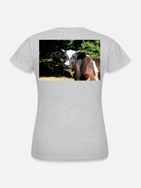 Kuh Poster - Frauen T-Shirt - Grau meliert