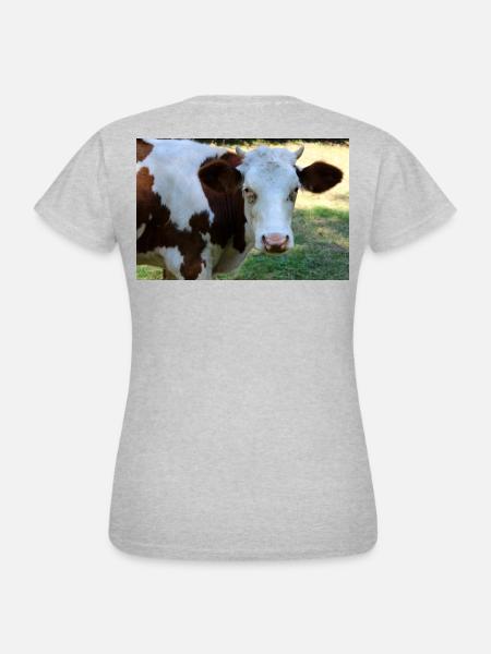 Kuh Poster - Frauen T-Shirt - Grau meliert