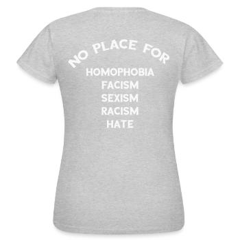 No Place For v2 - Women's T-Shirt - heather grey - Back - AI Model Female 172 dark (172cm)